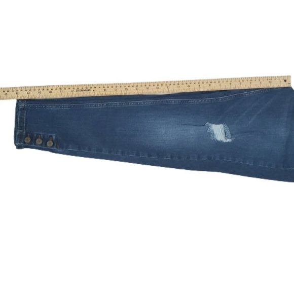 Zara Basic Denim Distressed Skinny Jeans 8 - Picture 4 of 8